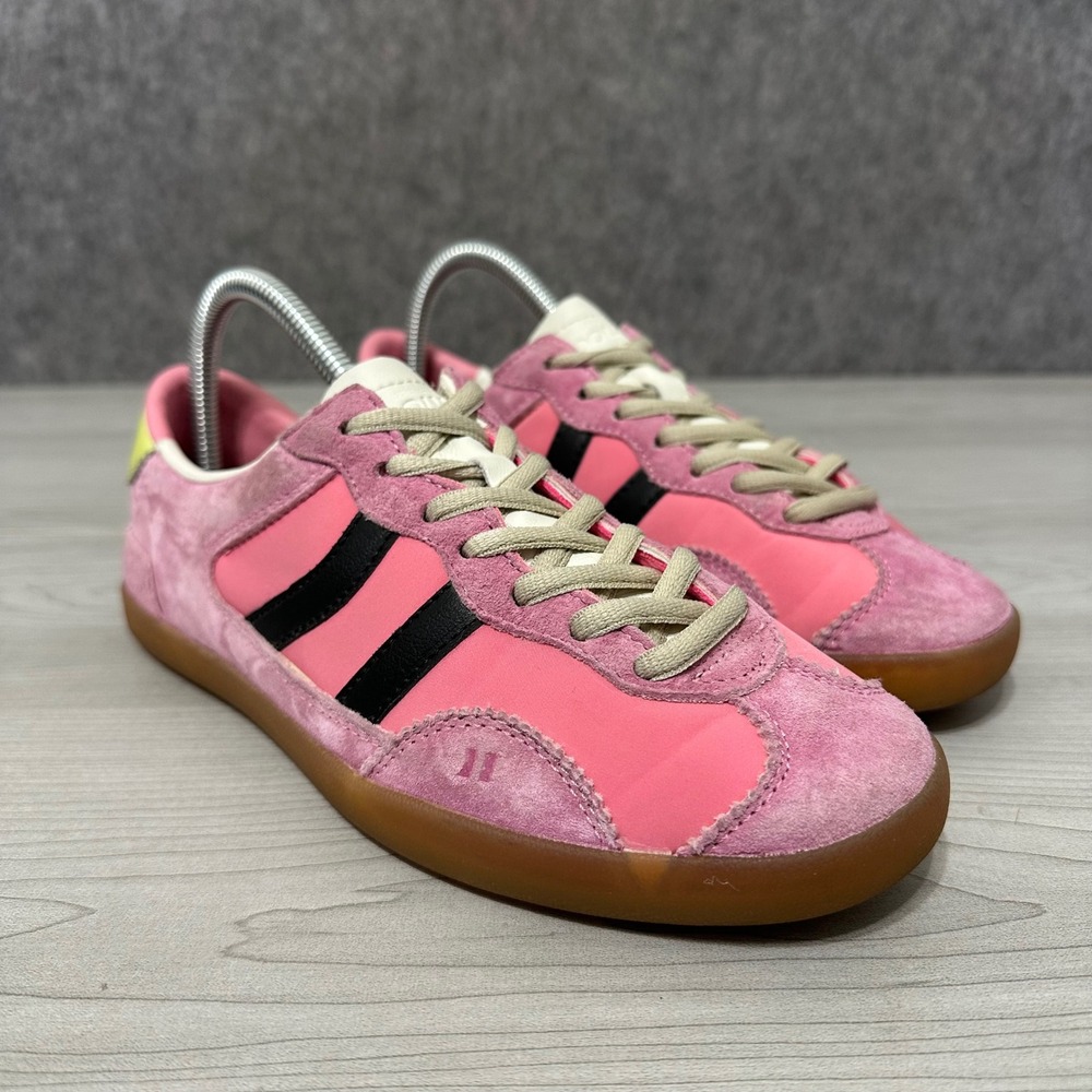 Coolway Kizuna Sneakers Womens 8 Pink Crayon Retro Suede Gum Sole Low Shoes